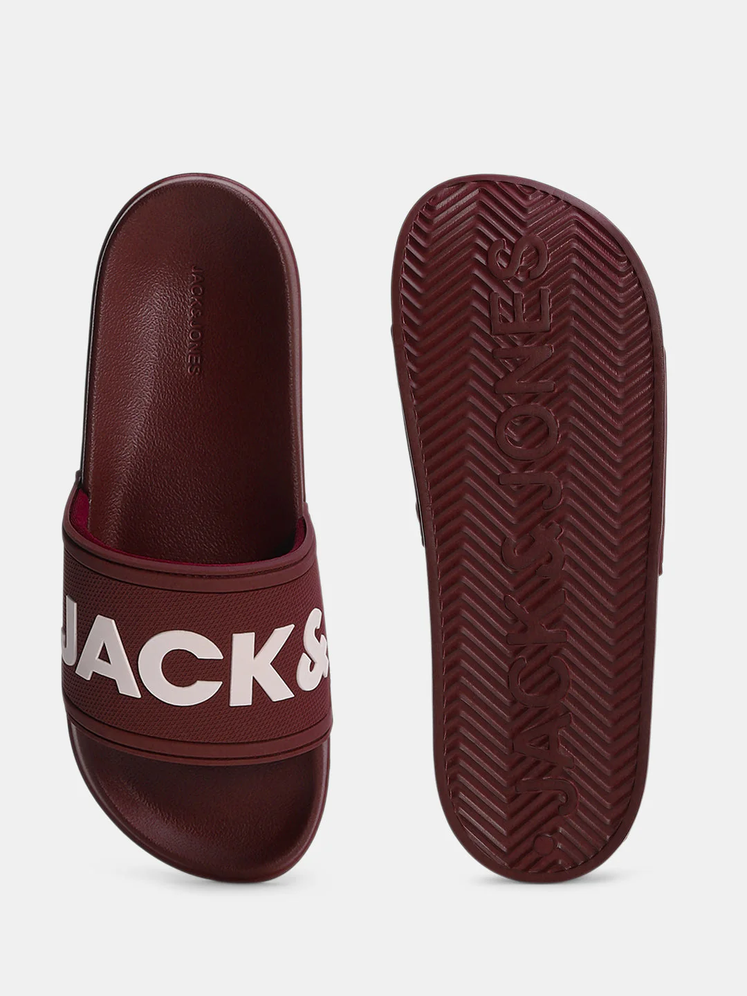 Dark Red Logo Print Pool Sliders - Image 5