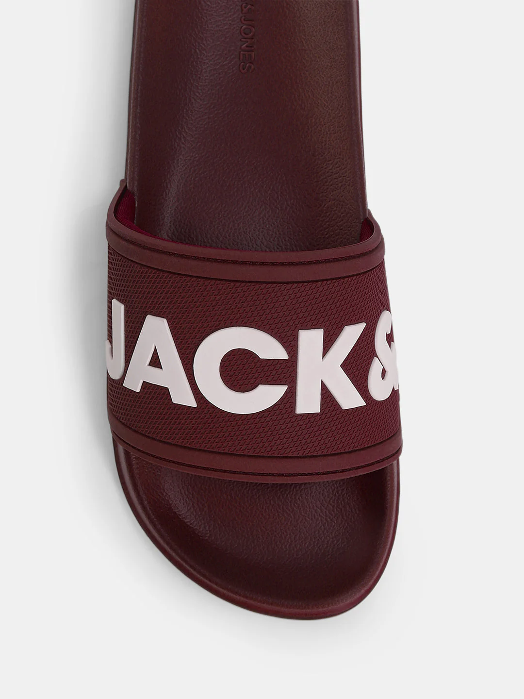 Dark Red Logo Print Pool Sliders - Image 7